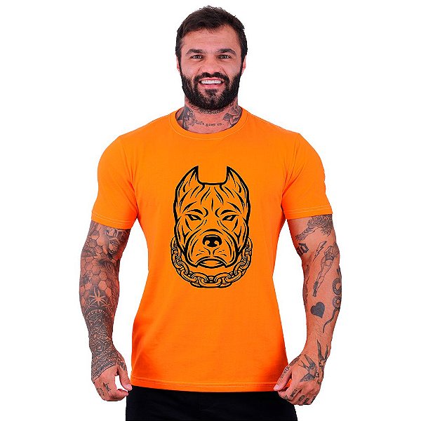 Camiseta Tradicional Masculina Manga Curta MXD Conceito Pitbull Gangster