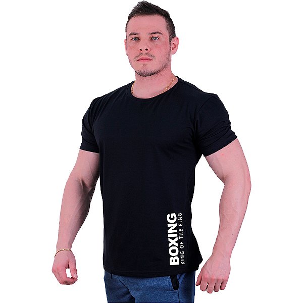 Camiseta Tradicional Masculina MXD Conceito Estampa Lateral Boxing King Of The Ring