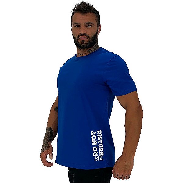 Camiseta Tradicional Masculina MXD Conceito Estampa Lateral Do Not Disturbing My Training