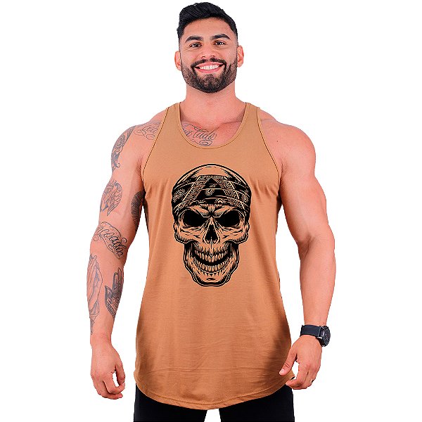 Regata Longline Masculina MXD Conceito Caveira Motoqueira