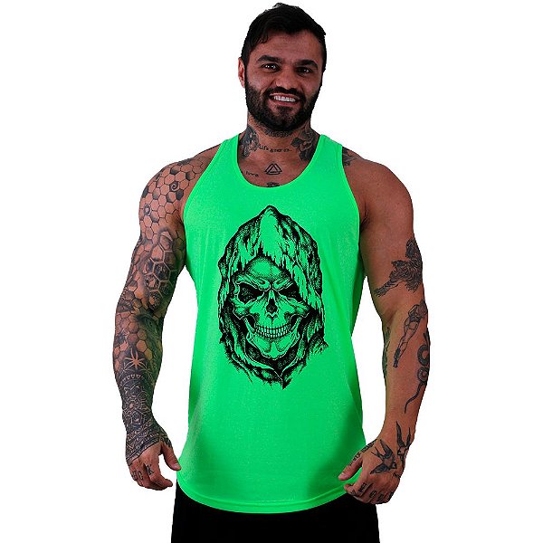 Regata Longline Masculina MXD Conceito Death Skull Caveira de Capuz