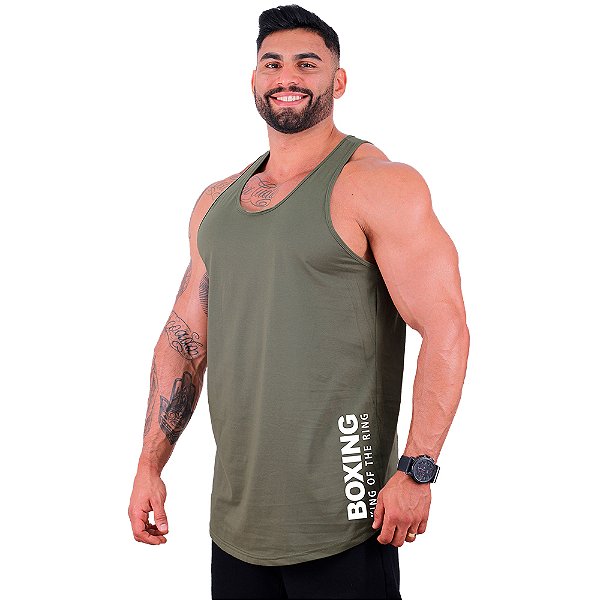 Regata Longline Masculina MXD Conceito Estampa Lateral Boxing King Of The Ring
