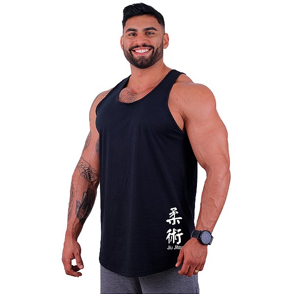 Regata Longline Masculina MXD Conceito Estampa Lateral Jiu Jitsu