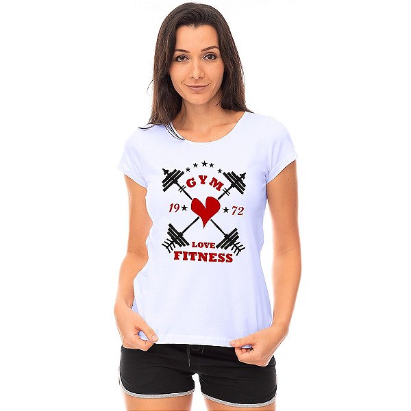 Camiseta Babylook Feminina MXD Conceito Gym Love Fitness