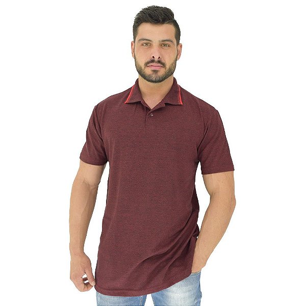 Camisa Gola Polo Masculina MXD Conceito Vinho Mesclado