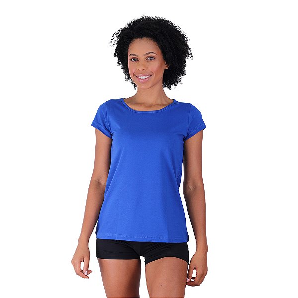 Camiseta Babylook Feminina MXD Conceito Azul Royal