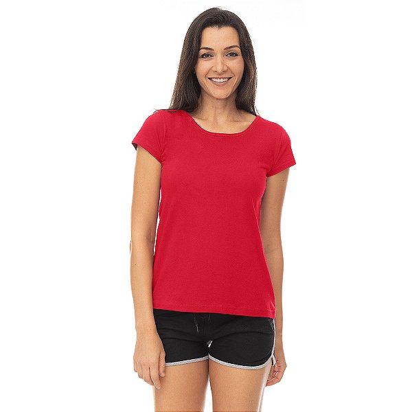 Camiseta Babylook Feminina MXD Conceito Vermelho