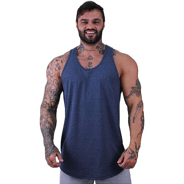 Regata Longline Masculina MXD Conceito Mescla Marinho