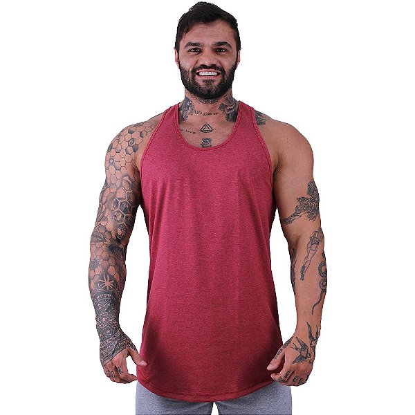 Regata Longline Masculina MXD Conceito Mescla Vermelho