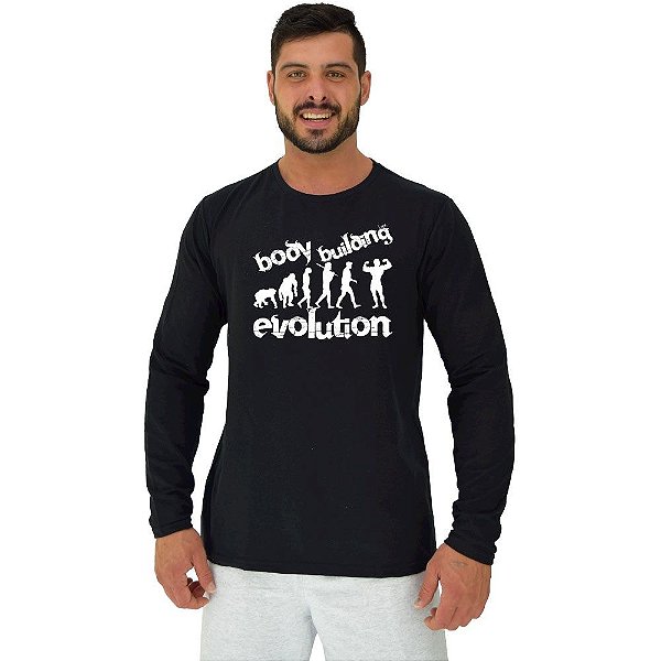 Camiseta Manga Longa Moletinho MXD Conceito Bodybuilding Evolution Evolução