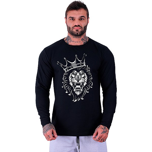 Camiseta Manga Longa Moletinho MXD Conceito Lion King Leão Rei