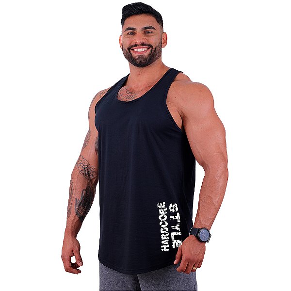 Regata Longline Masculina MXD Conceito Estampa Lateral Hardcore Style Vertical