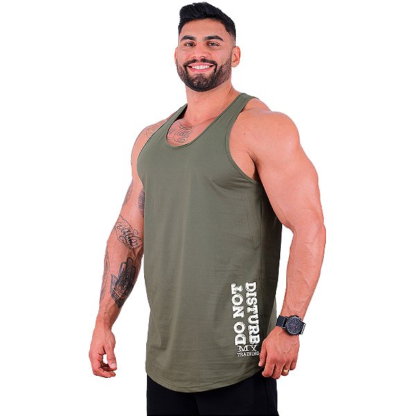 Regata Longline Masculina MXD Conceito Estampa Lateral Do Not Disturb My Training