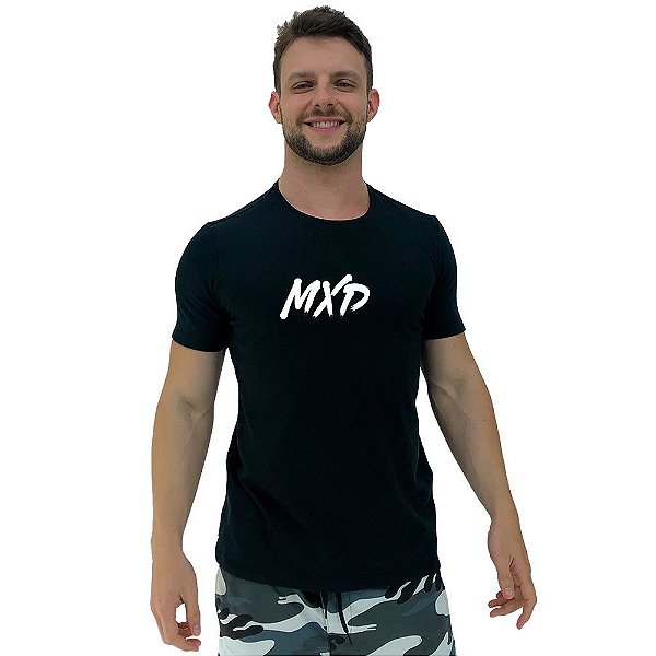 Camiseta Diferenciada Masculina KM MXD Conceito Preto Básico Pincelado