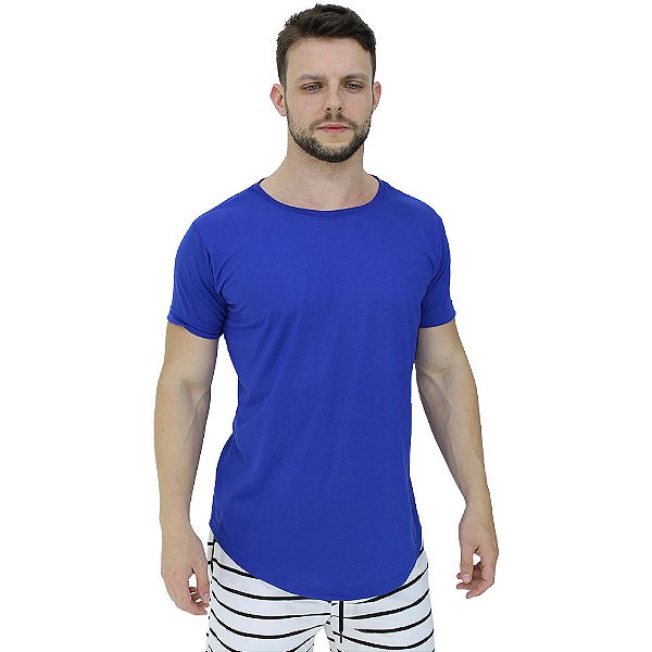 Camiseta Longline Malha PV Poliviscose Masculina MXD Conceito Azul