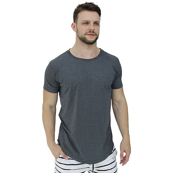 Camiseta Longline Malha PV Poliviscose Masculina MXD Conceito Grafite