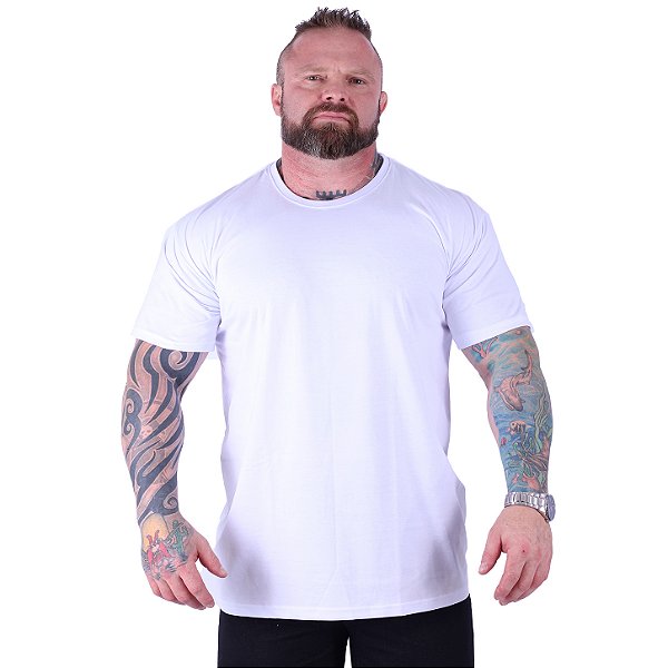 Camiseta Plus Size Tradicional Manga Curta MXD Conceito 100% Algodão Branco
