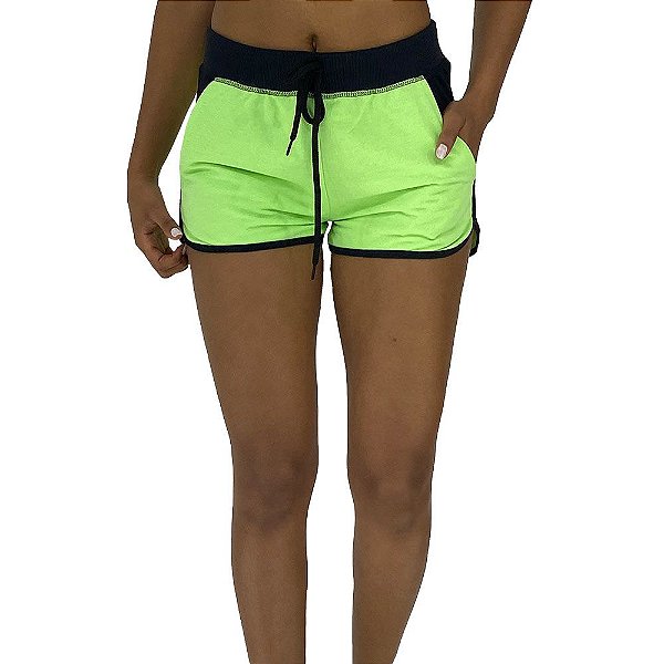 Shortinho Feminino Moletom MXD Conceito Verde Fluorescente