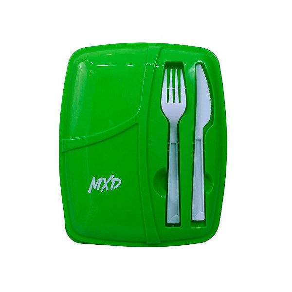 Marmita Plástica Três Compartimentos MXD Conceito Verde