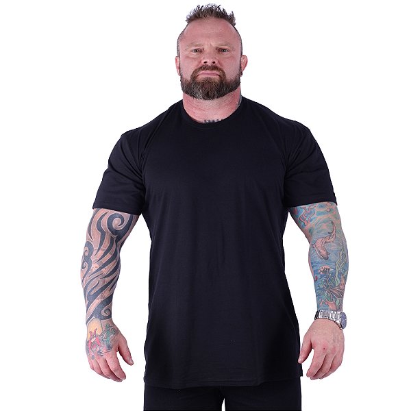 Camiseta Plus Size Tradicional Manga Curta MXD Conceito 100% Algodão Preto