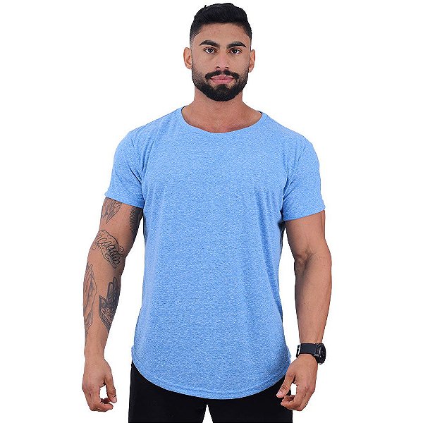 Camiseta Longline BENETTON Masculina MXD Conceito Azul Bebê - MXD Conceito