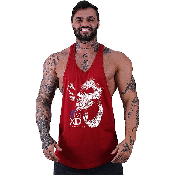 Regata Longline Super Cavada Masculina MXD Conceito Monkey Skull