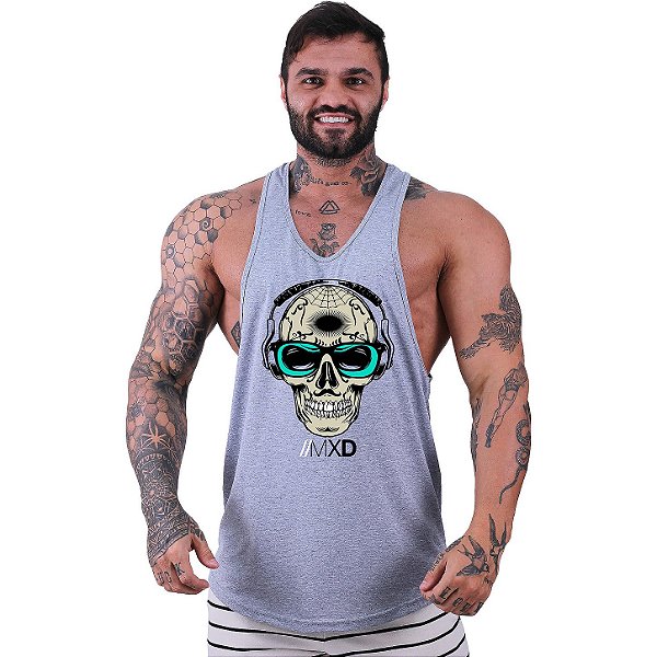 Regata Longline Super Cavada Masculina MXD Conceito Caveira Festa