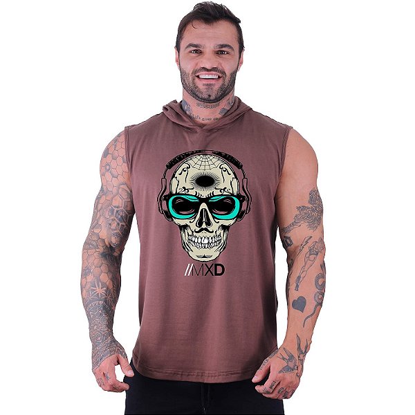 Regata Machão com Capuz Longline MXD Conceito Caveira Popstar