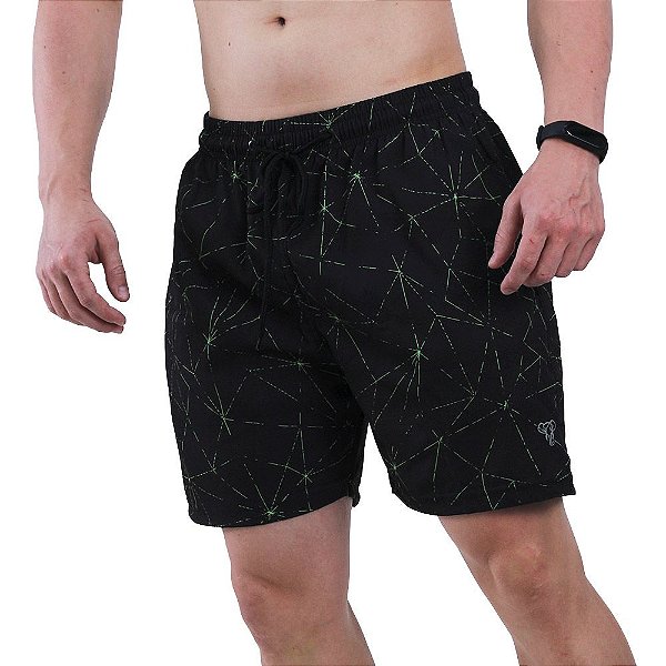 Shorts Tactel Masculino Marphim Lasers Verdes