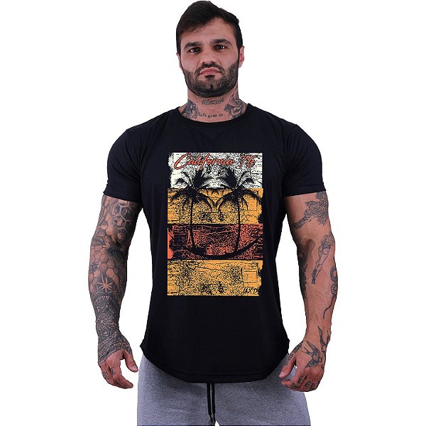 Camiseta Longline Masculina Manga Curta MXD Conceito Ilha Da Palmeira