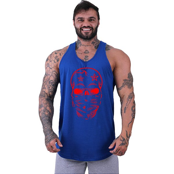 Regata Longline Masculina MXD Conceito Red Skull