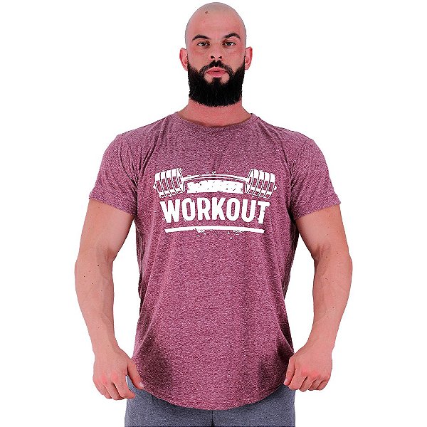 Camiseta Longline Masculina Manga Curta MXD Conceito Workout Barra