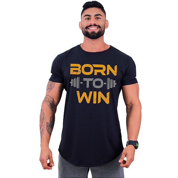 Camiseta Longline Masculina Manga Curta MXD Conceito Born To Win