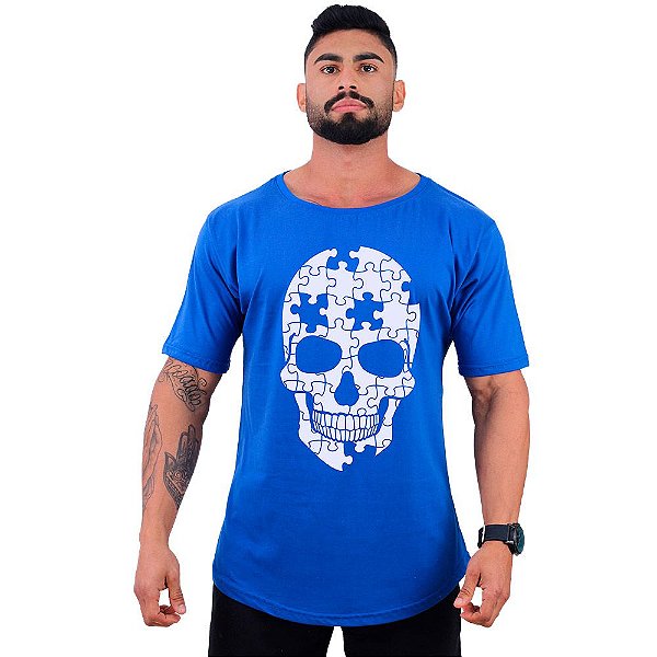 Camiseta Morcegão Masculina MXD Conceito Puzzle Skull