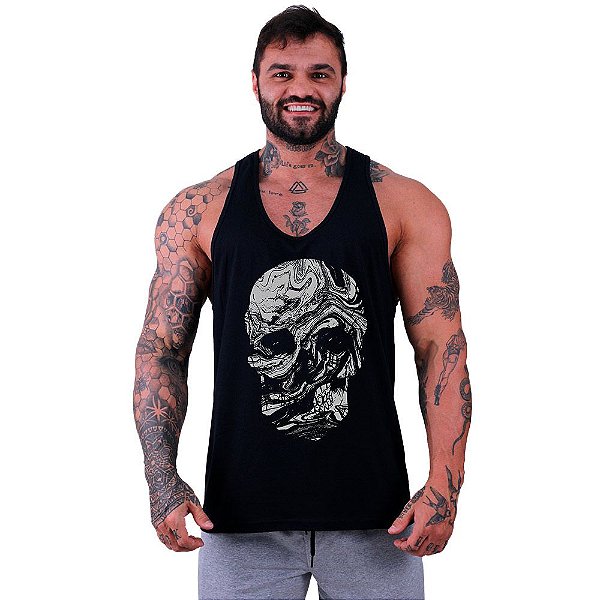 Regata Cavada Masculina MXD Conceito Liquid Skull