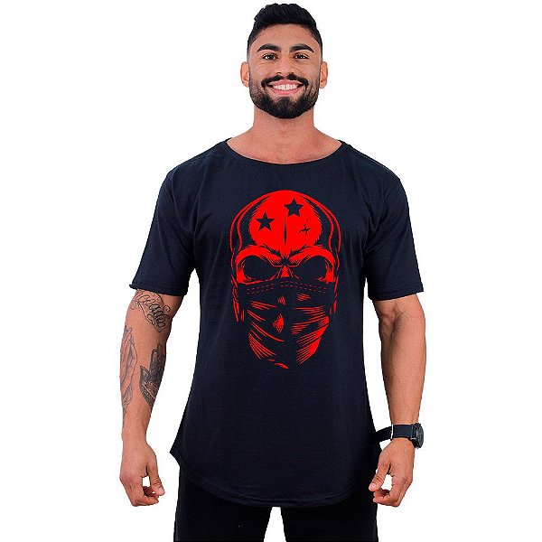 Camiseta Morcegão Masculina MXD Conceito Crânio Vermelho