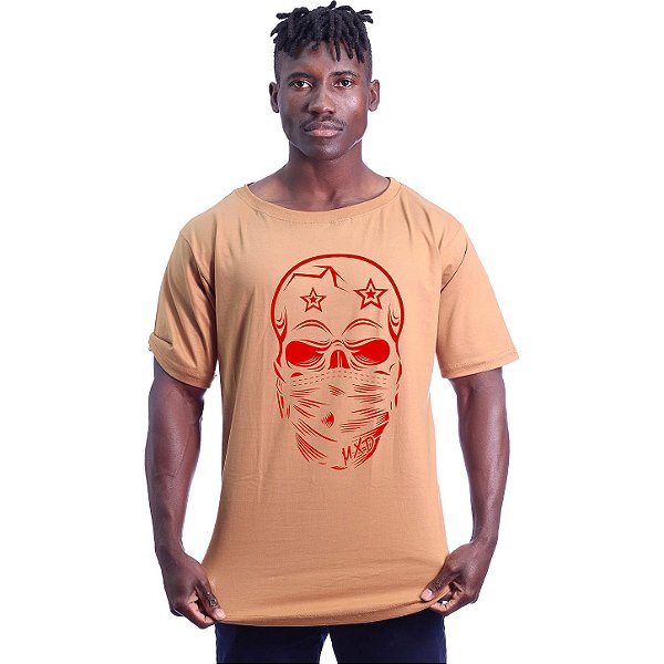 Camiseta Morcegão Masculina MXD Conceito Crânio Vermelho
