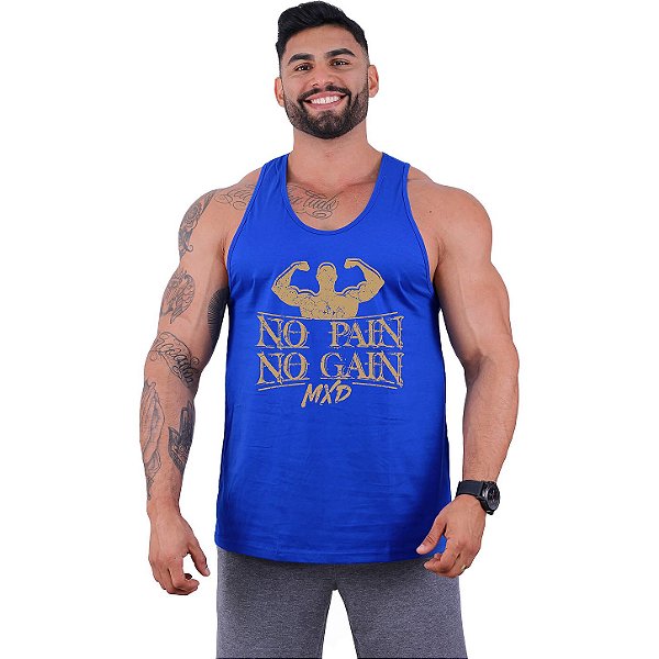 Regata Cavada Masculina MXD Conceito No Pain No Gain Strong
