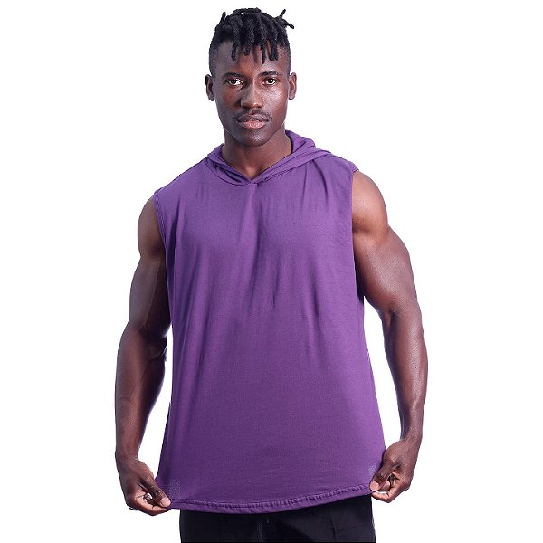 Regata Machão com Capuz Longline MXD Conceito 100% Algodão Roxo