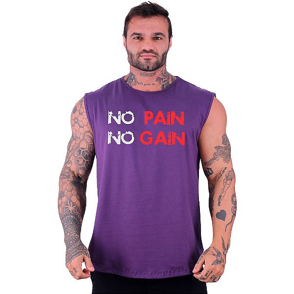 Regata Machão Longline Sem Manga MXD Conceito No Pain No Gain Clássico