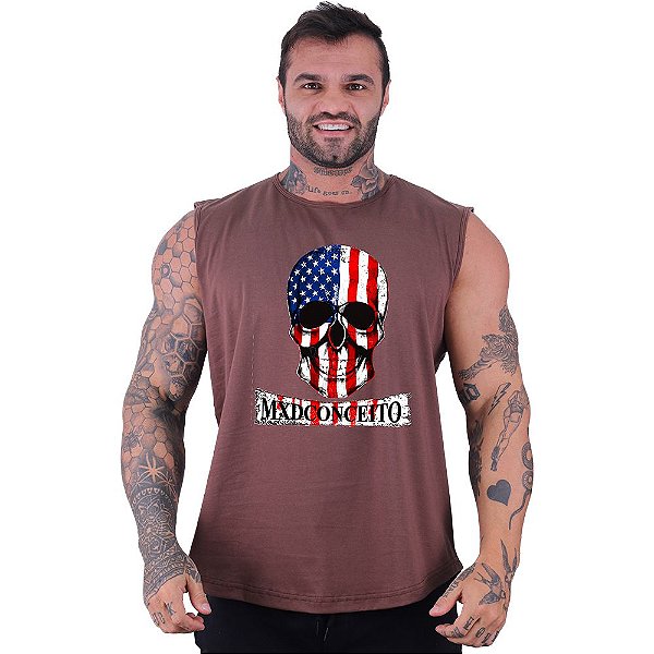 Regata Machão Longline Sem Manga MXD Conceito Caveira Americana