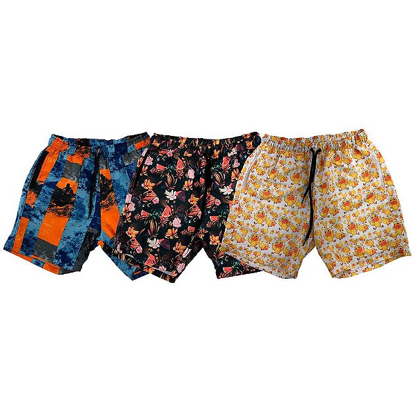 Kit 3 Unidades Shorts Praia Sortidos MXD Conceito