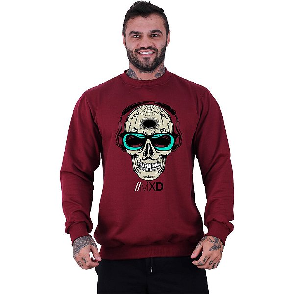 Blusa Moletom Basic Masculina MXD Conceito Sem Touca Caveira Mexicana