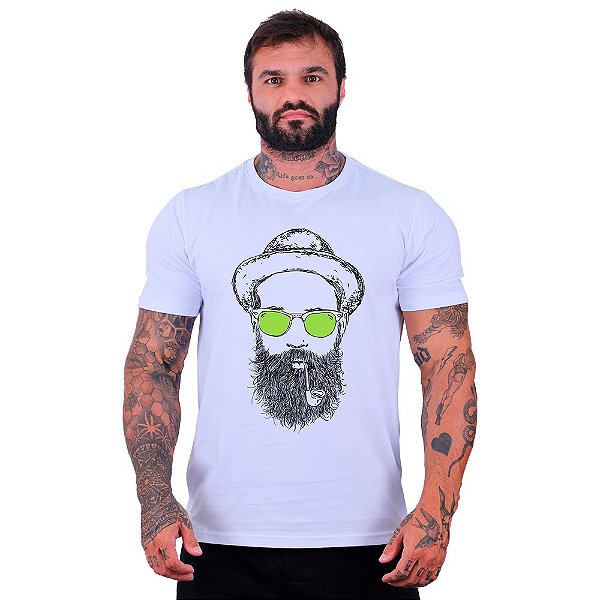 Camiseta Tradicional Masculina Manga Curta MXD Conceito Hippie Cachimbo