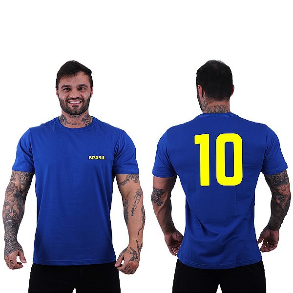 Camiseta Tradicional Masculina MXD Conceito Brasil e Número Dez