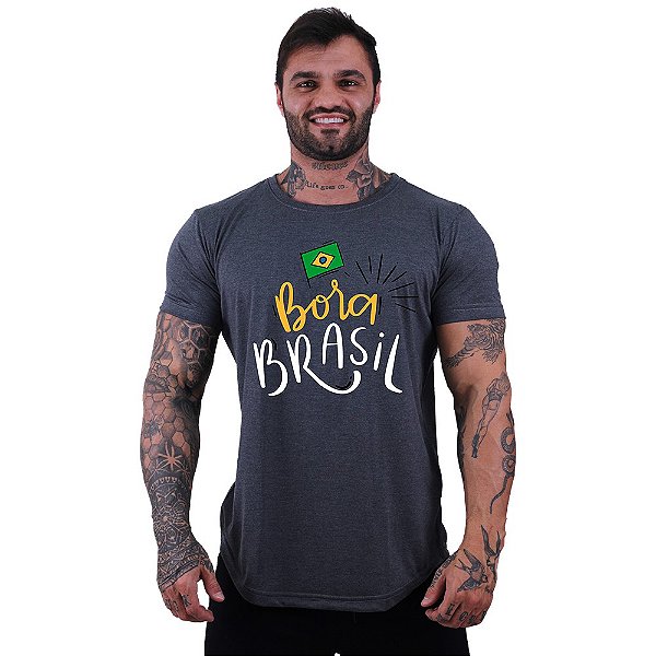 Camiseta Longline Masculina MXD Conceito Bora Brasil