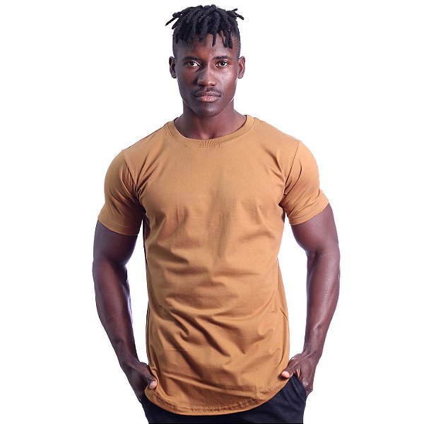 Camiseta Longline Masculina MXD Conceito Caramelo