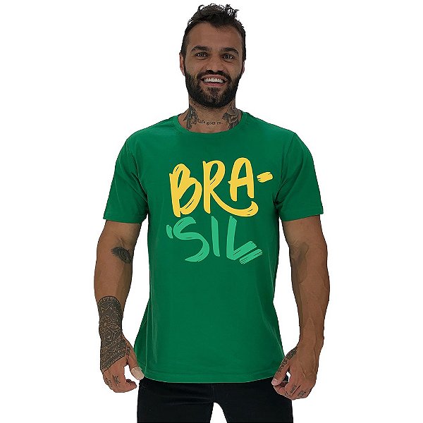 Camiseta Tradicional Masculina MXD Conceito Brasil Arte
