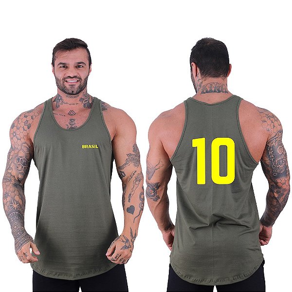Regata Longline Masculina MXD Conceito Brasil e Número Dez
