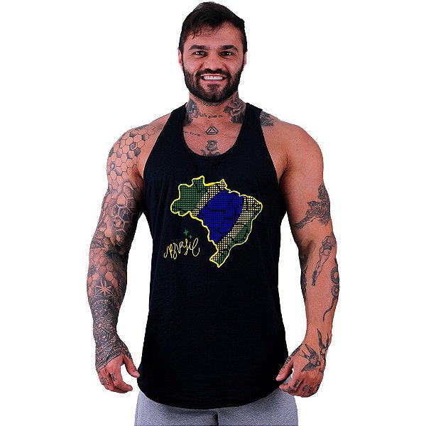 Regata Longline Masculina MXD Conceito Mapa do Brasil